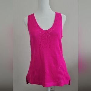 Lilly Pulitzer Fuschia Knit Crochet Sleeveless Tank Top Medium